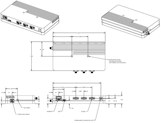 Vaunix BLX-403 Digital Signal Generator Mechanical Drawing